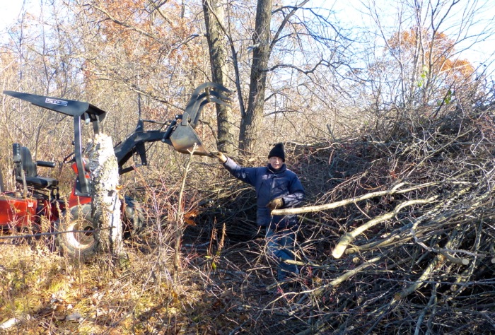 Mike with brush pile